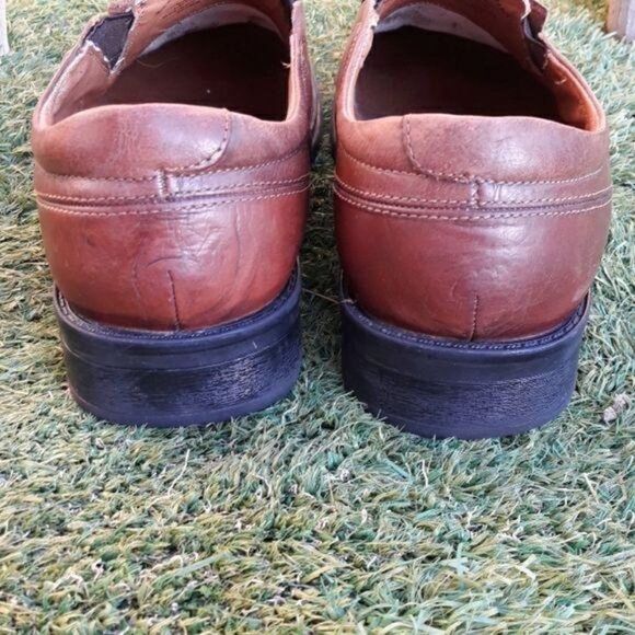Borelli 321033 Broadway Loafer Brown Leather Square Toe Dress‎ Shoes Sz 9.5 - Picture 6 of 8